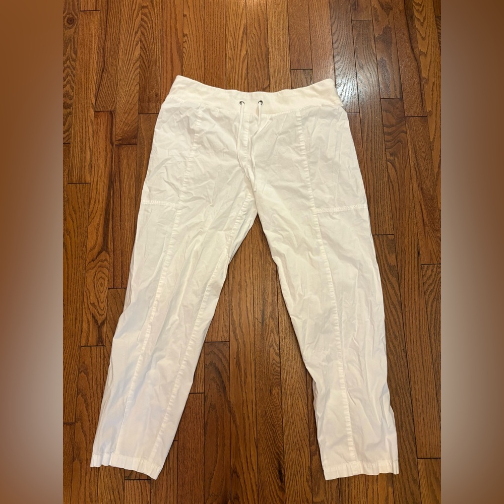 Eileen Fisher White Drawstring Pants